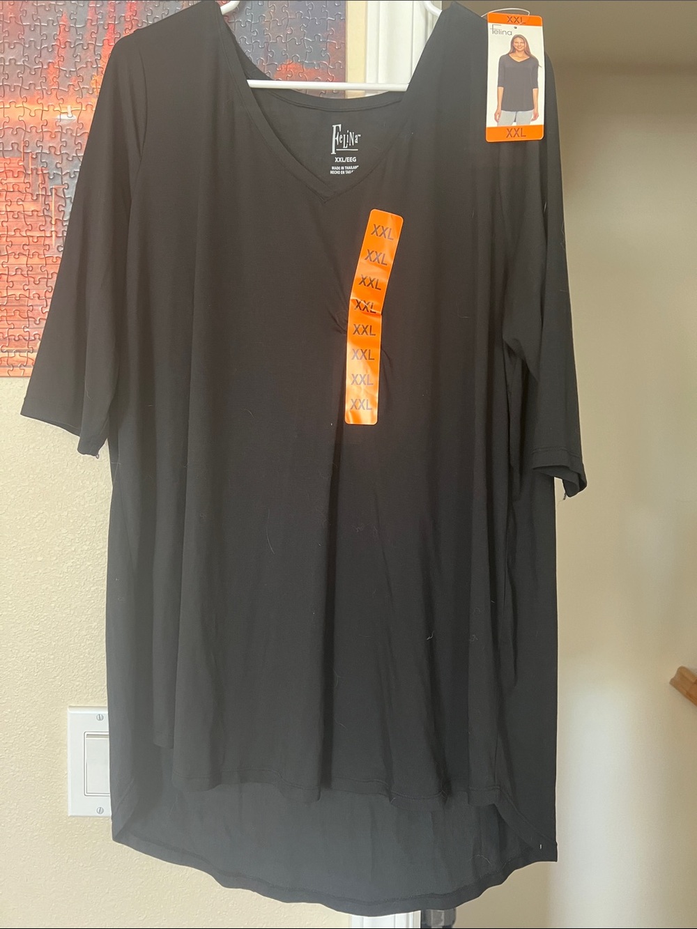 Women’s Black V-Neck Shirt - XXL